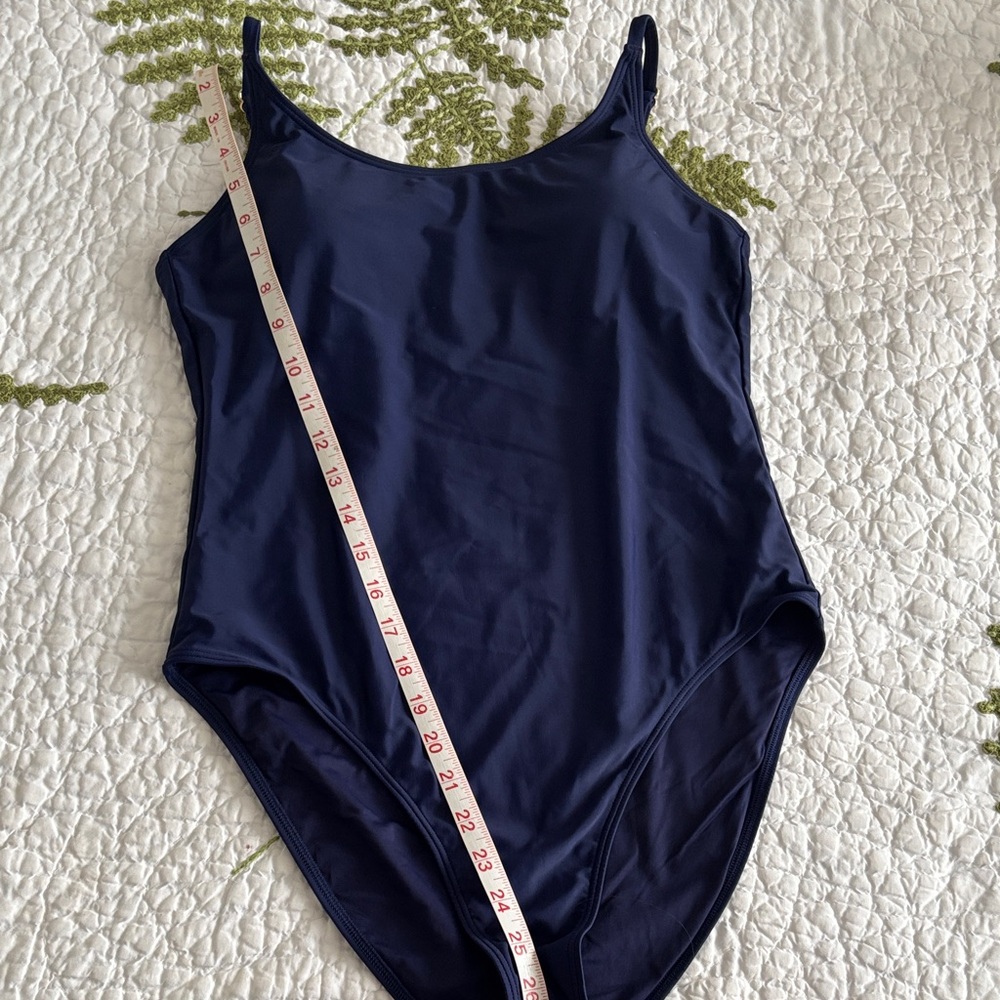 Quince Deep Navy Scoop One-Piece Swimsuit - Picture 3 of 8